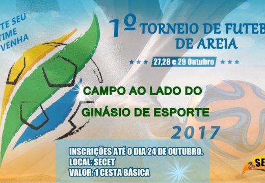 SECET encerra inscrições para o Primeiro Torneio de Futebol de Areia, amanhã (25)