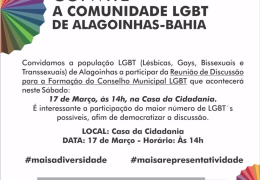 Prefeitura convida população para discutir a formação do Conselho Municipal LGBT