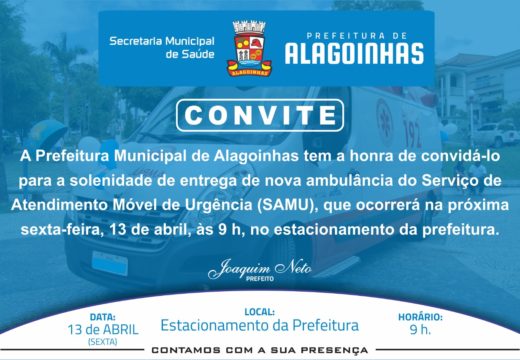 Alagoinhas receberá mais uma ambulância para a frota do SAMU nesta sexta-feira (13)