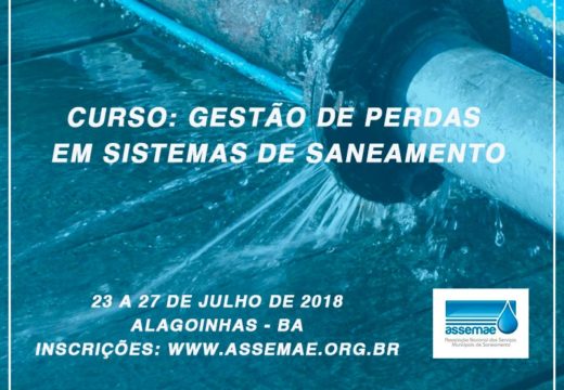 ASSEMAE realizará curso sobre gestão de perdas em sistemas de saneamento