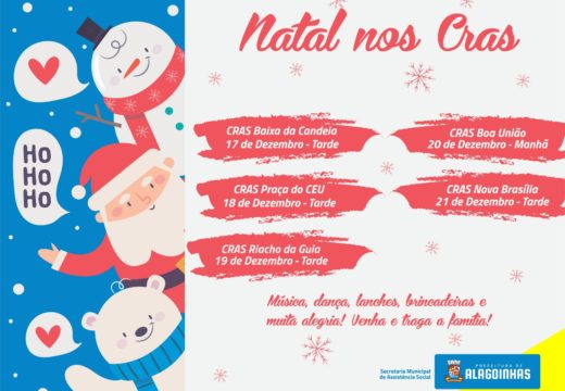 Festas de Natal nos CRAS começam nesta segunda-feira (17)