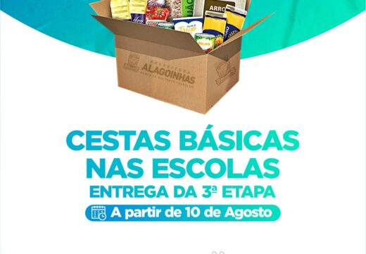 Confira o novo cronograma da 3ª etapa de entrega das cestas básicas a alunos das escolas municipais