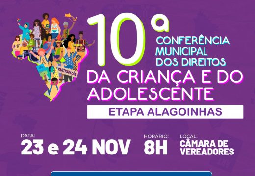 10ª Conferência Municipal dos Direitos da Criança e do Adolescente acontece nos dias 23 e 24 de novembro