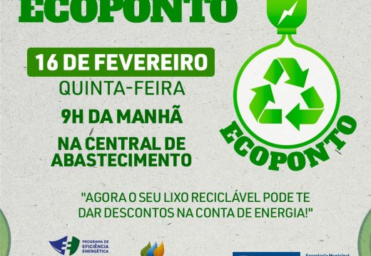 Descontos na conta de energia: Ecoponto será inaugurado nesta quinta-feira (16)