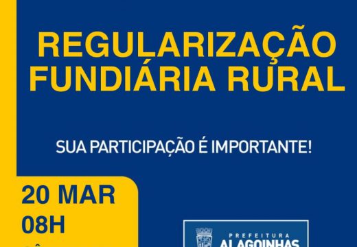Audiência Pública da Regularização Fundiária Rural acontece nesta segunda-feira (20)