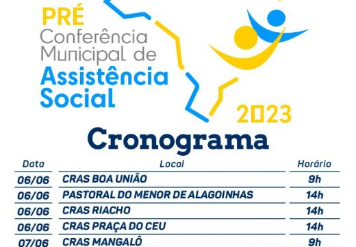 Pré-Conferência Municipal de Assistência Social acontece nos dias 06 e 07 de junho