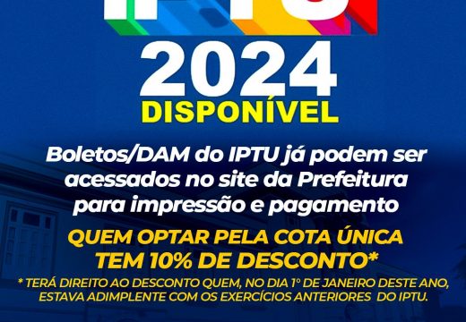 Prefeitura de Alagoinhas oferece desconto de até 10% IPTU 2024