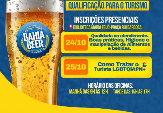 Oficinas vão preparar interessados em atuar no Bahia Beer Festival, em Alagoinhas