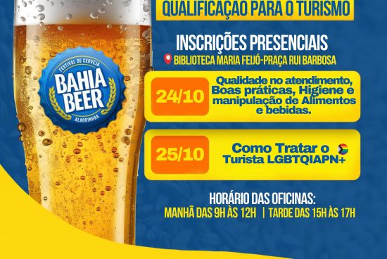 Oficinas vão preparar interessados em atuar no Bahia Beer Festival, em Alagoinhas