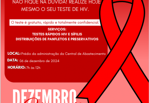 Prefeitura de Alagoinhas oferece testes rápidos de ISTs na campanha Dezembro Vermelho